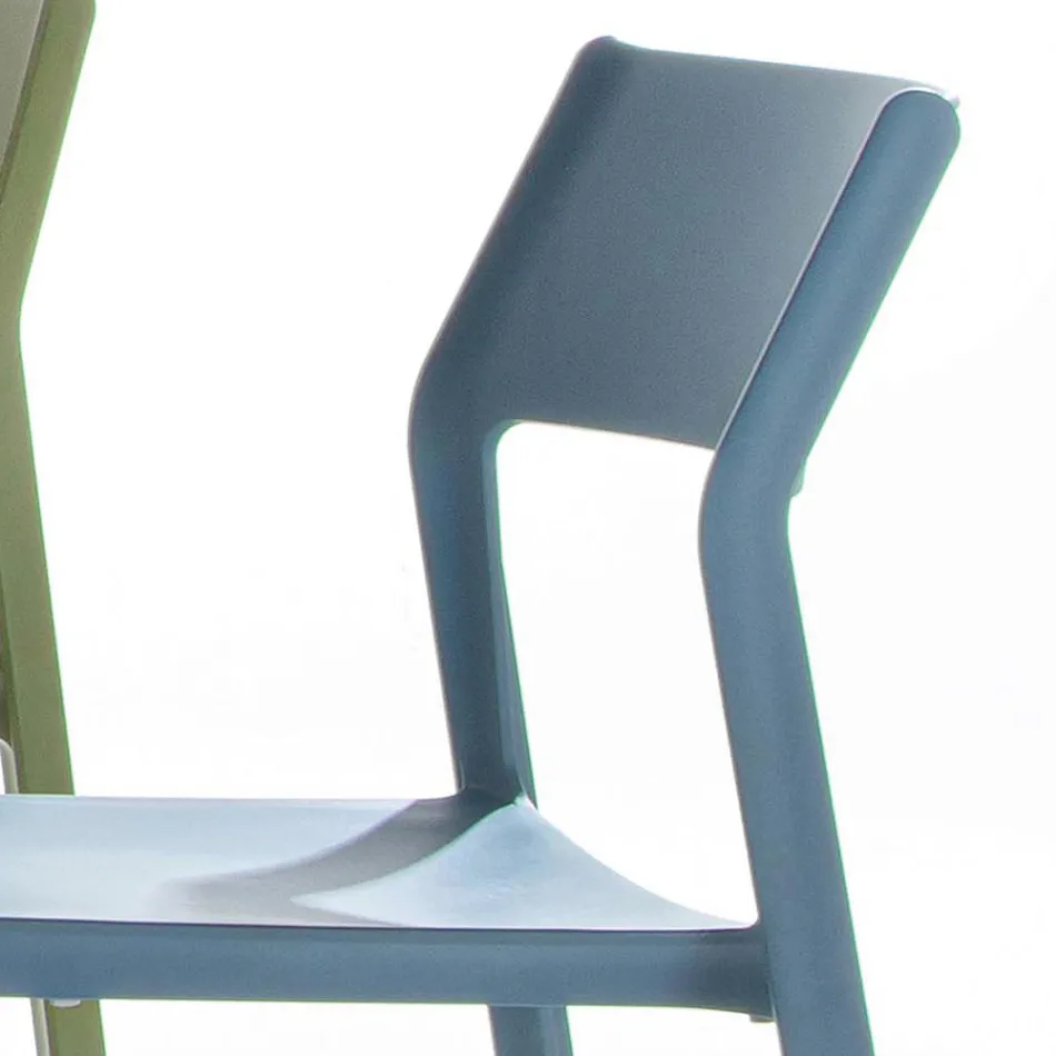 Chaise de salle à manger empilable en polypropylène coloré, 4 pièces - Abelia Viadurini