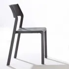 Chaise de salle à manger empilable en polypropylène coloré, 4 pièces - Abelia Viadurini