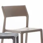 Chaise de salle à manger empilable en polypropylène coloré, 4 pièces - Abelia Viadurini