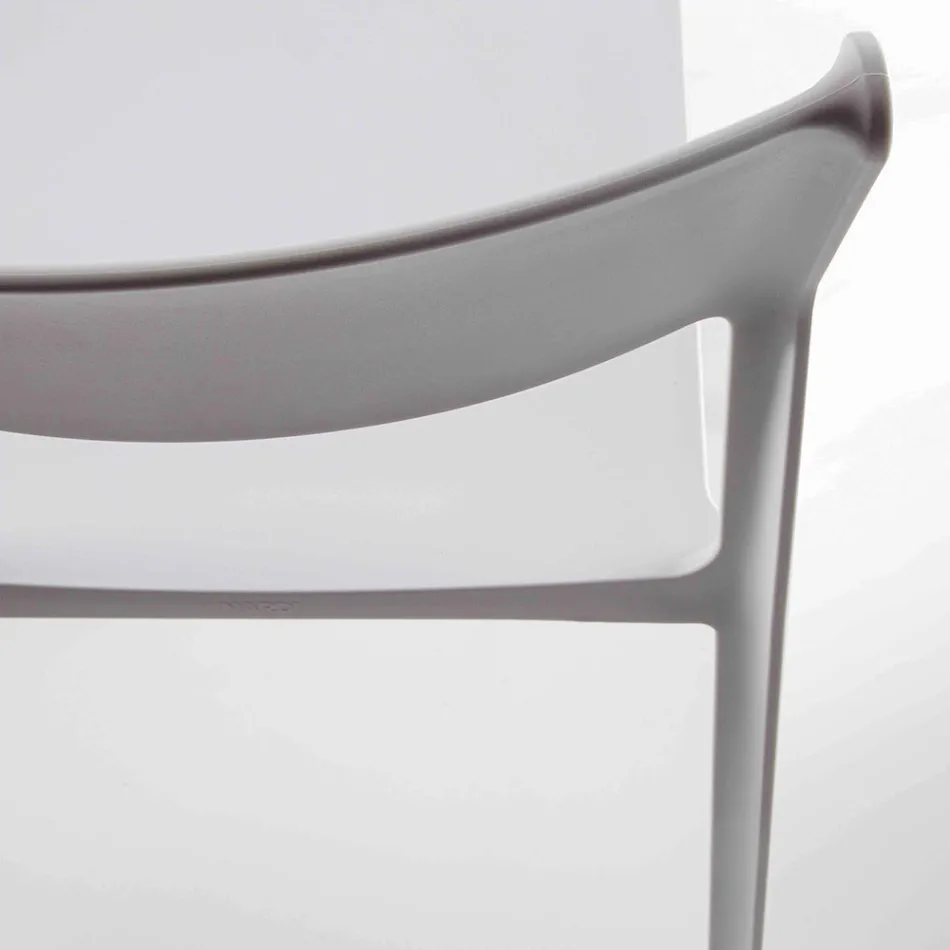 Chaise de salle à manger empilable en polypropylène coloré, 4 pièces - Abelia Viadurini