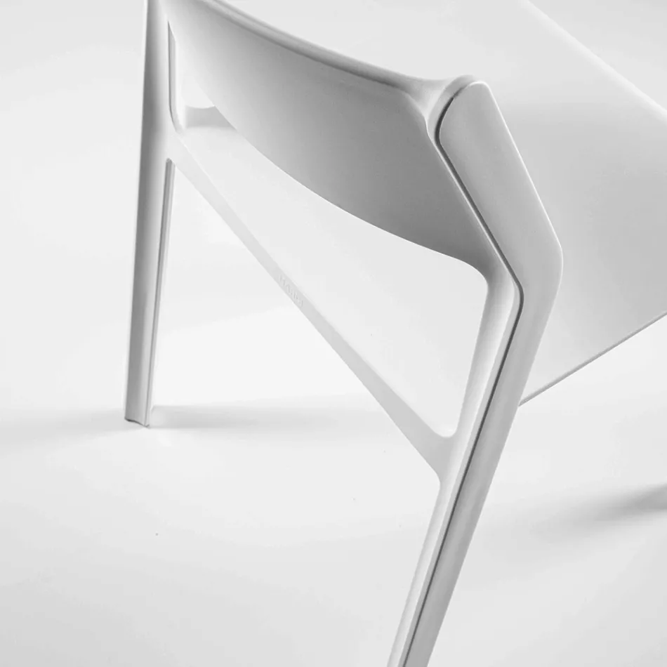 Chaise de salle à manger empilable en polypropylène coloré, 4 pièces - Abelia Viadurini