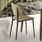 Chaise de salle à manger en cuir écologique et métal Made in Italy, 2 pièces - Sélénium Viadurini