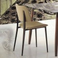Chaise de salle à manger en cuir écologique et métal Made in Italy, 2 pièces - Sélénium