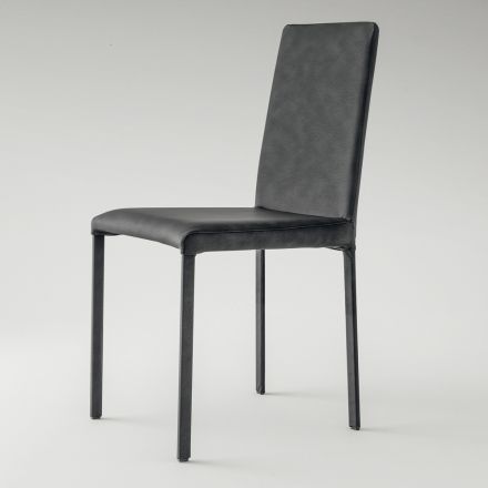 Chaise de salle à manger en simili cuir fabriquée en Italie, 2 pièces - Mawi Viadurini