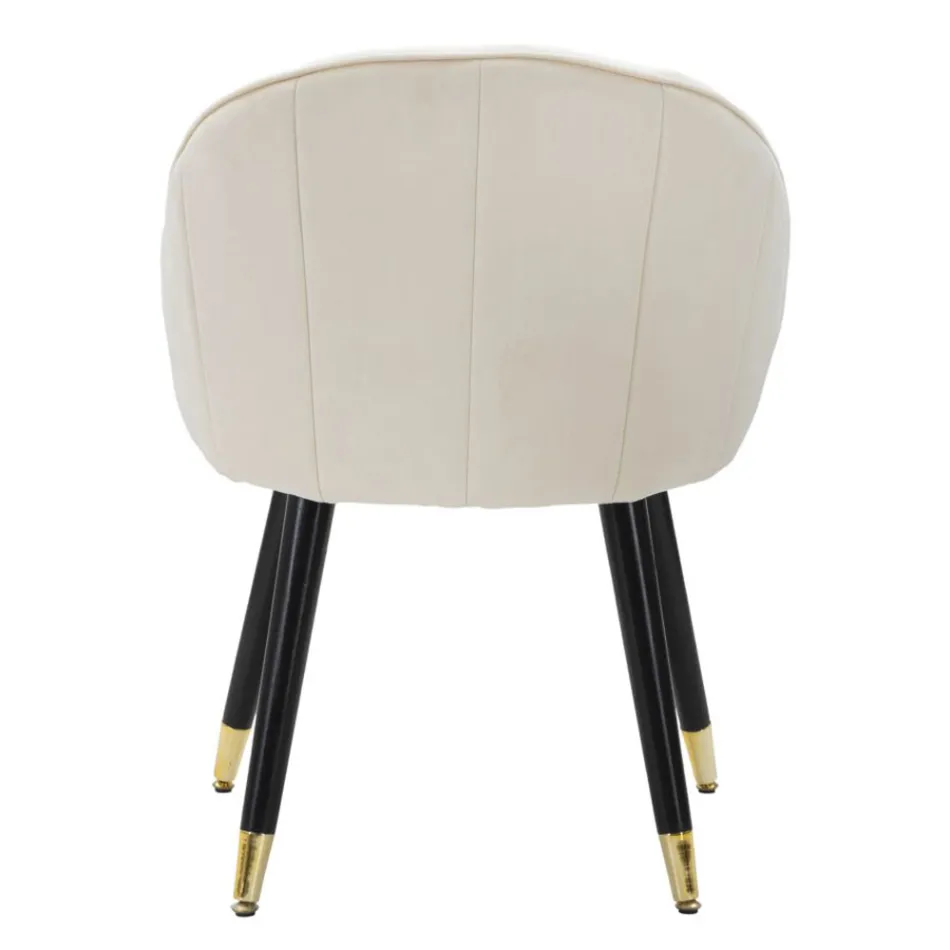 Chaise de salle à manger en bois avec assise recouverte de tissu - Latina Viadurini