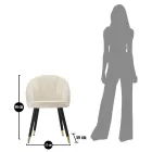 Chaise de salle à manger en bois avec assise recouverte de tissu - Latina Viadurini