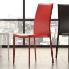 Chaise de salle à manger en métal recouverte de similicuir, 4 pièces - Nadia Viadurini