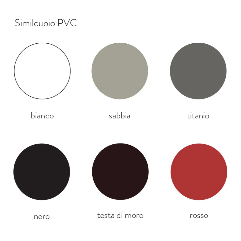 Chaise de salle à manger en métal recouverte de similicuir, 4 pièces - Nadia Viadurini