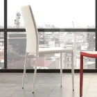 Chaise de salle à manger en métal recouverte de similicuir, 4 pièces - Nadia Viadurini