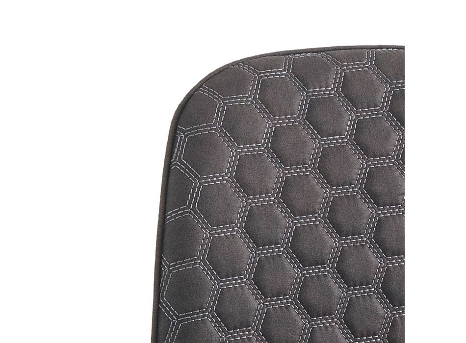 Chaise de salle à manger en microfibre et métal noir mat 4 pièces - Jake Viadurini