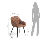 Chaise de salle à manger en cuir effet vieilli 2 pièces - Garbina Viadurini
