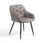 Chaise de salle à manger en cuir effet vieilli 2 pièces - Garbina Viadurini