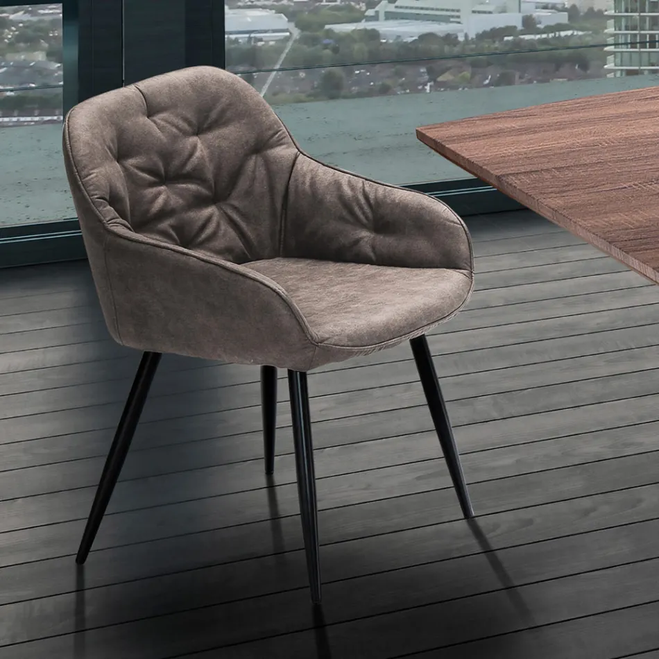 Chaise de salle à manger en cuir effet vieilli 2 pièces - Garbina Viadurini