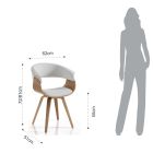 Chaise de salle à manger en cuir synthétique et contreplaqué - Nubea Viadurini