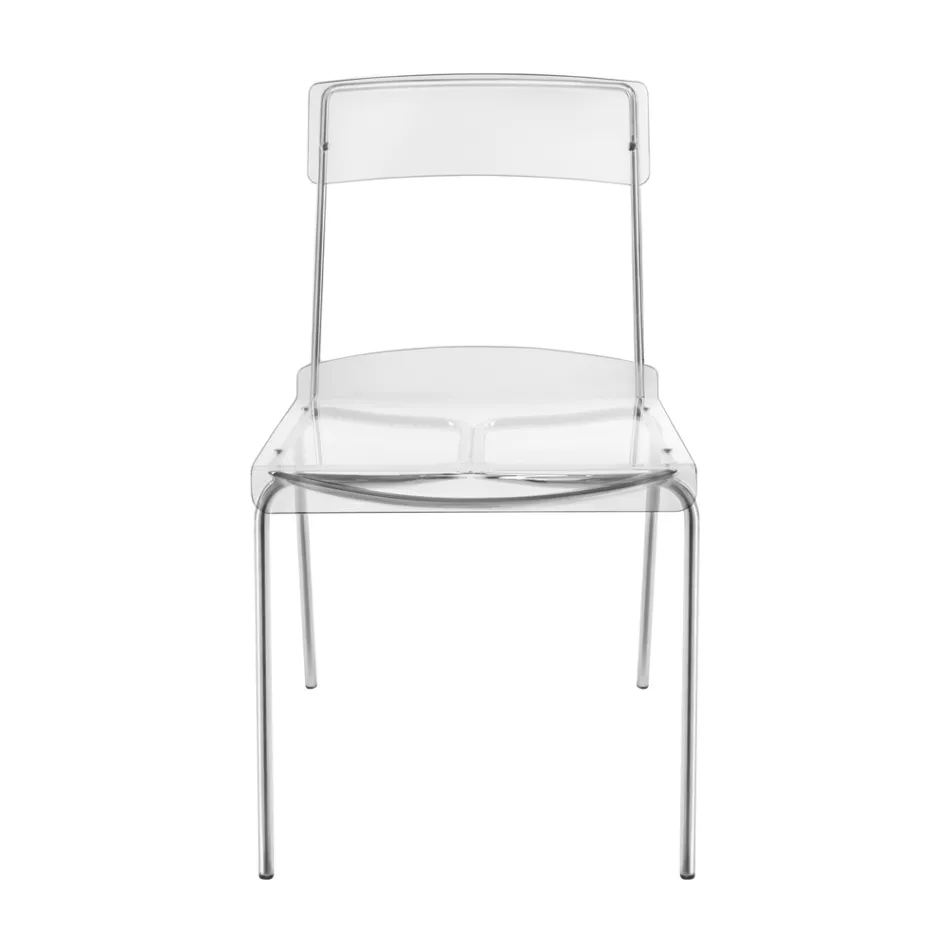 Chaise de salle à manger en plexiglas Made in Italy 2 pièces - Charlotte Viadurini