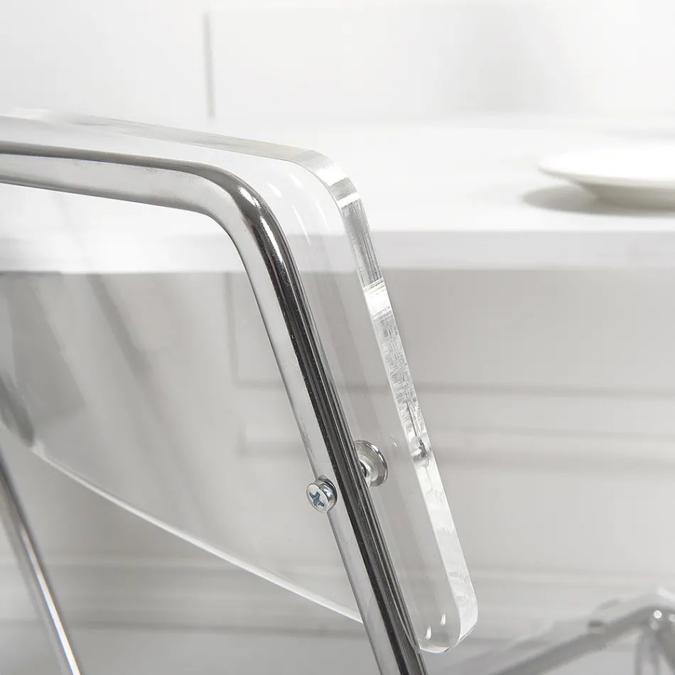 Chaise de salle à manger en plexiglas Made in Italy 2 pièces - Charlotte Viadurini