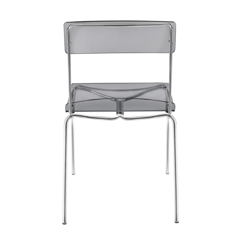 Chaise de salle à manger en plexiglas Made in Italy 2 pièces - Charlotte Viadurini