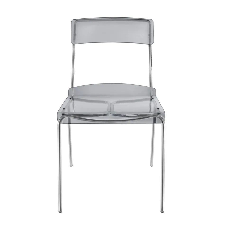 Chaise de salle à manger en plexiglas Made in Italy 2 pièces - Charlotte Viadurini