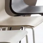 Chaise de salle à manger en polypropylène avec base en métal, 4 pièces - Alina Viadurini