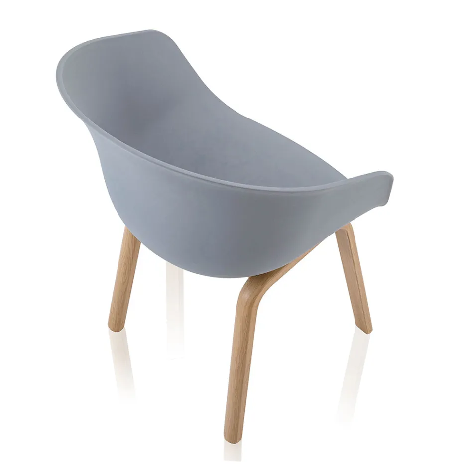 Chaise de salle à manger en polypropylène et métal 4 pièces - Severina Viadurini