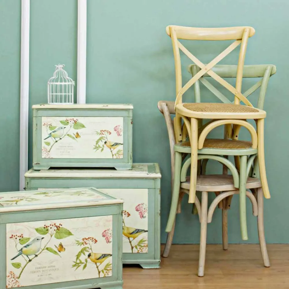 Chaise de salle à manger en rotin et bois Design classique Homemotion - Meridia Viadurini