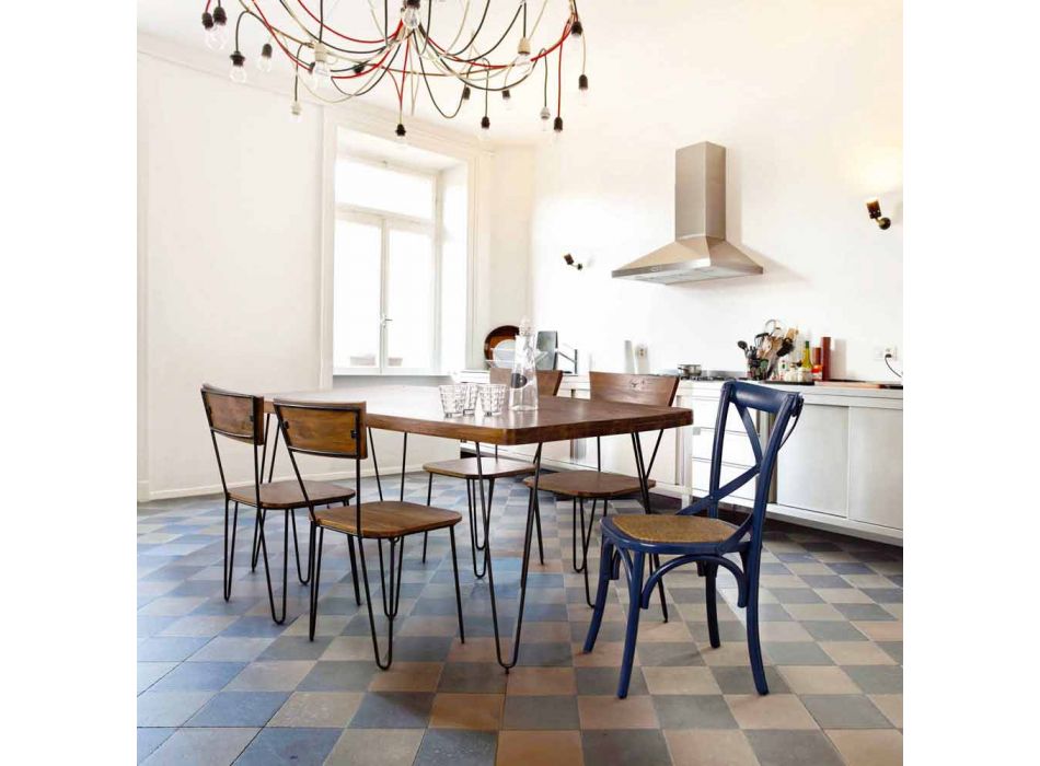 Chaise de salle à manger en rotin et bois Design classique Homemotion - Meridia Viadurini