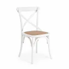 Chaise de salle à manger en rotin et bois Design classique Homemotion - Meridia Viadurini