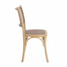 Chaise de salle à manger en rotin et bois Design classique Homemotion - Meridia Viadurini