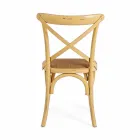 Chaise de salle à manger en rotin et bois Design classique Homemotion - Meridia Viadurini