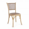 Chaise de salle à manger en rotin et bois Design classique Homemotion - Meridia