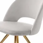 Chaise de salle à manger en tissu avec pieds dorés Made in Italy - Marchesi Viadurini