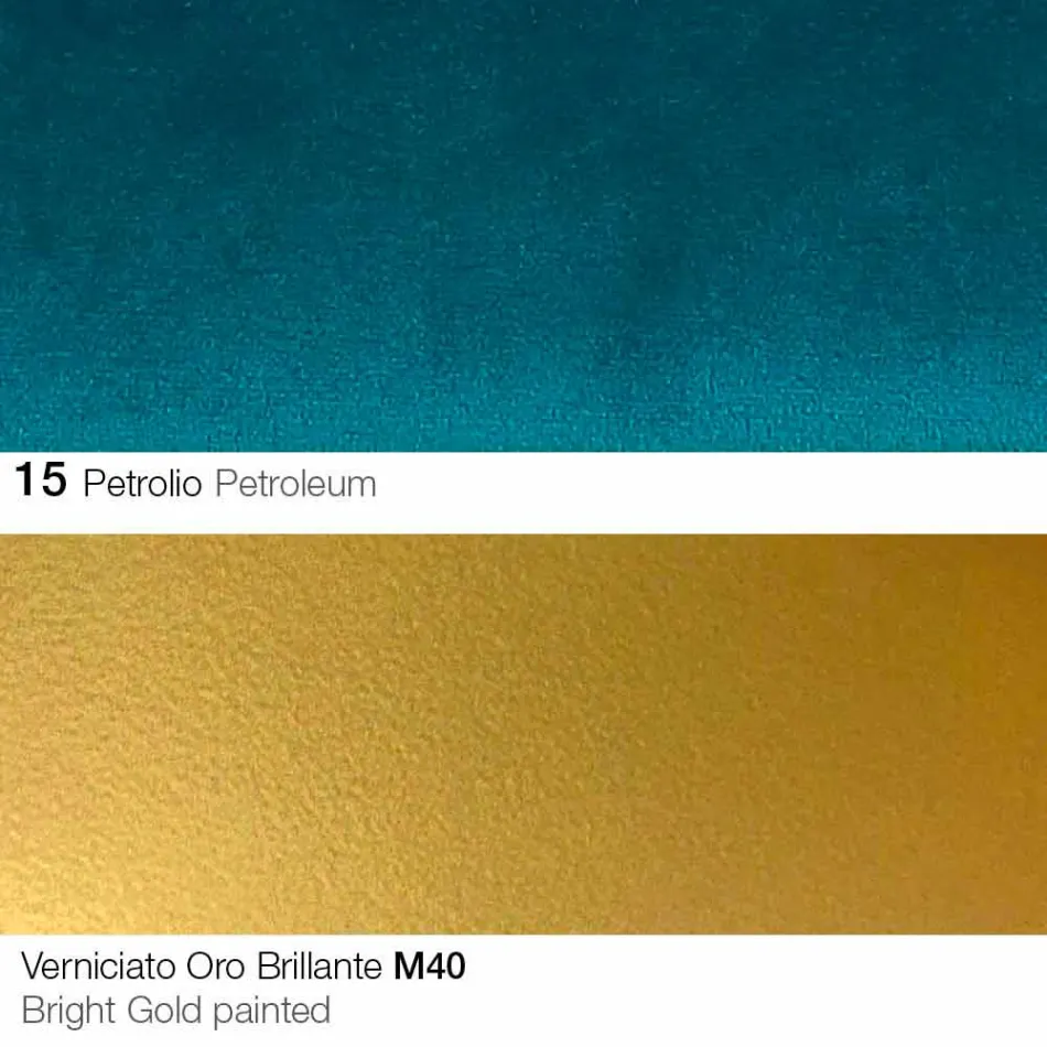 Chaise de salle à manger en tissu avec pieds dorés Made in Italy - Marchesi Viadurini