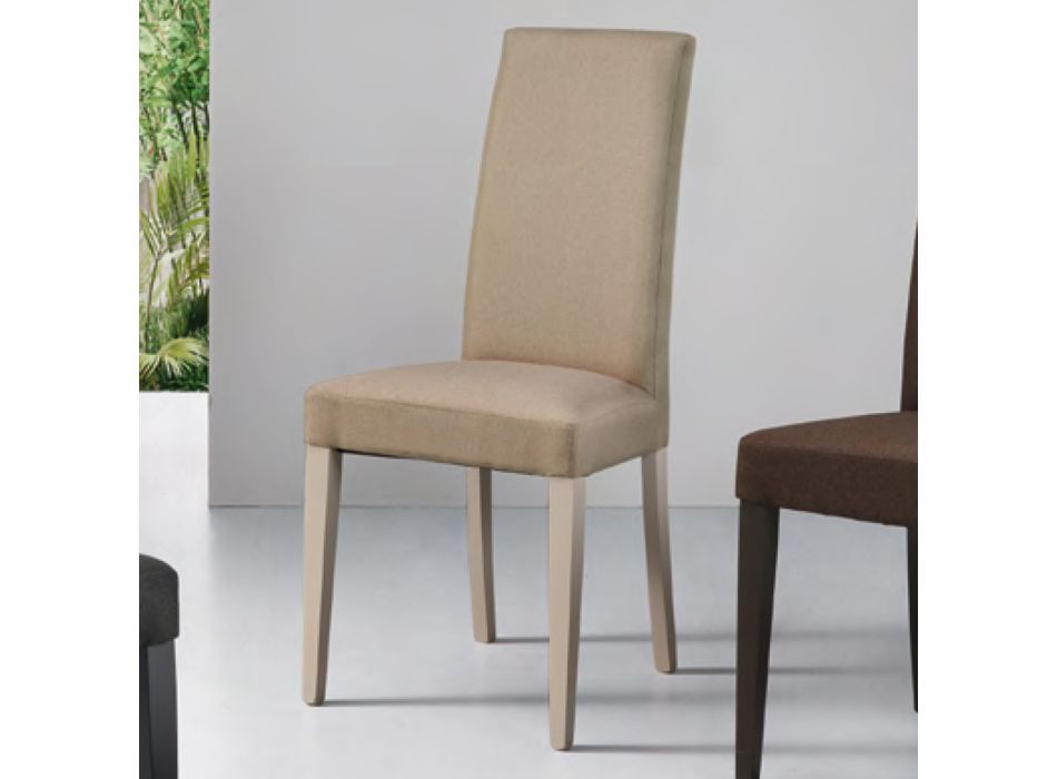 Chaise de salle à manger en tissu et bois Made in Italy 2 pièces - Altera Viadurini