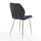 Chaise de salle à manger en tissu et métal doré 4 pièces - Smeralda Viadurini