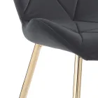 Chaise de salle à manger en tissu et métal doré 4 pièces - Smeralda Viadurini