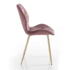 Chaise de salle à manger en tissu et métal doré 4 pièces - Smeralda Viadurini