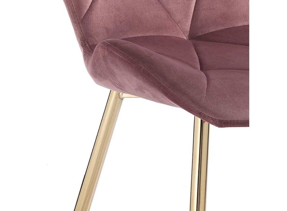 Chaise de salle à manger en tissu et métal doré 4 pièces - Smeralda Viadurini