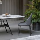 Chaise de salle à manger en tissu et métal Made in Italy - Bonaldo Mida Viadurini