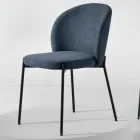 Chaise de salle à manger en tissu rembourré et métal 4 pièces - Cup Viadurini