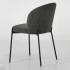 Chaise de salle à manger en tissu rembourré et métal 4 pièces - Cup Viadurini