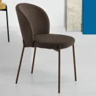 Chaise de salle à manger en tissu rembourré et métal 4 pièces - Cup Viadurini