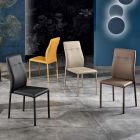 Chaise pour salle à manger moderne en éco-cuir faite en Italie, Luigina Viadurini