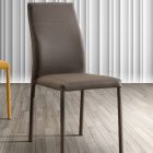 Chaise pour salle à manger moderne en simili-cuir faite en Italie, Luigina Viadurini