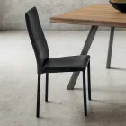 Chaise de salle à manger rembourrée en éco-cuir fabriquée en Italie, 2 pièces - Belge Viadurini