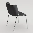 Chaise de salle à manger recouverte de cuir écaille Made in Italy - Giulia Viadurini