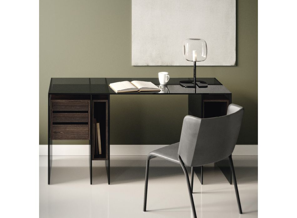 Chaise de salle à manger recouverte de cuir écaille Made in Italy - Giulia Viadurini