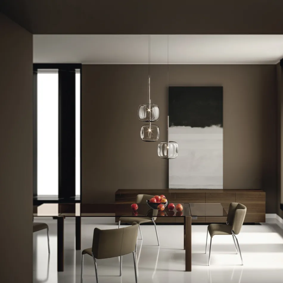 Chaise de salle à manger recouverte de cuir écaille Made in Italy - Giulia Viadurini