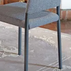 Chaise de salle à manger avec revêtement amovible rembourrée en tissu Made in Italy - Toyko Viadurini