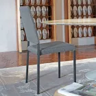 Chaise de salle à manger avec revêtement amovible rembourrée en tissu Made in Italy - Toyko Viadurini