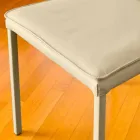 Chaise de salle à manger Bessie en simili cuir, colombe, fabriquée en Italie Viadurini